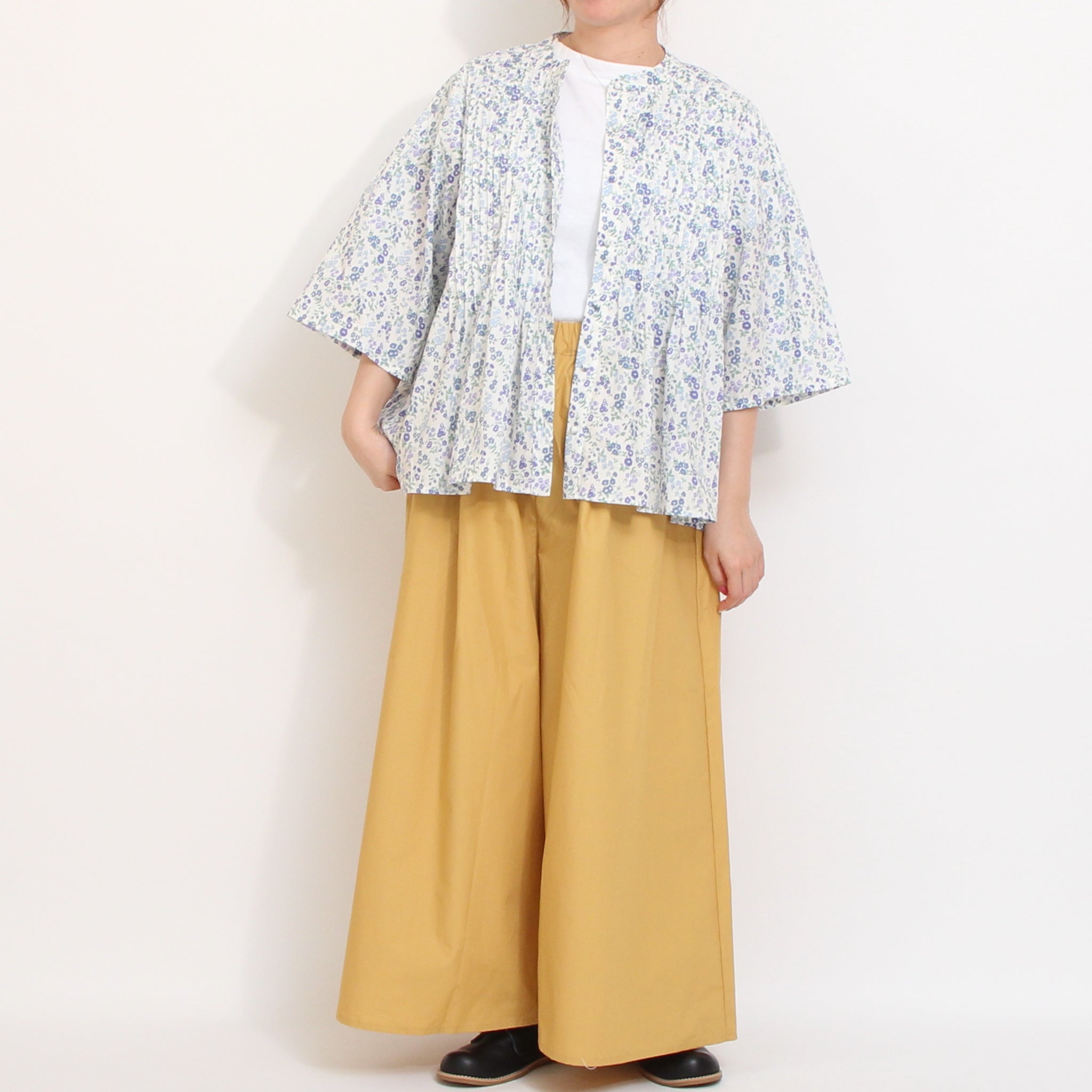 【期間限定15%OFF】【REDのみ ラスト1点・本店限定商品】sosotto LIBERTY細ピンタックシャツ