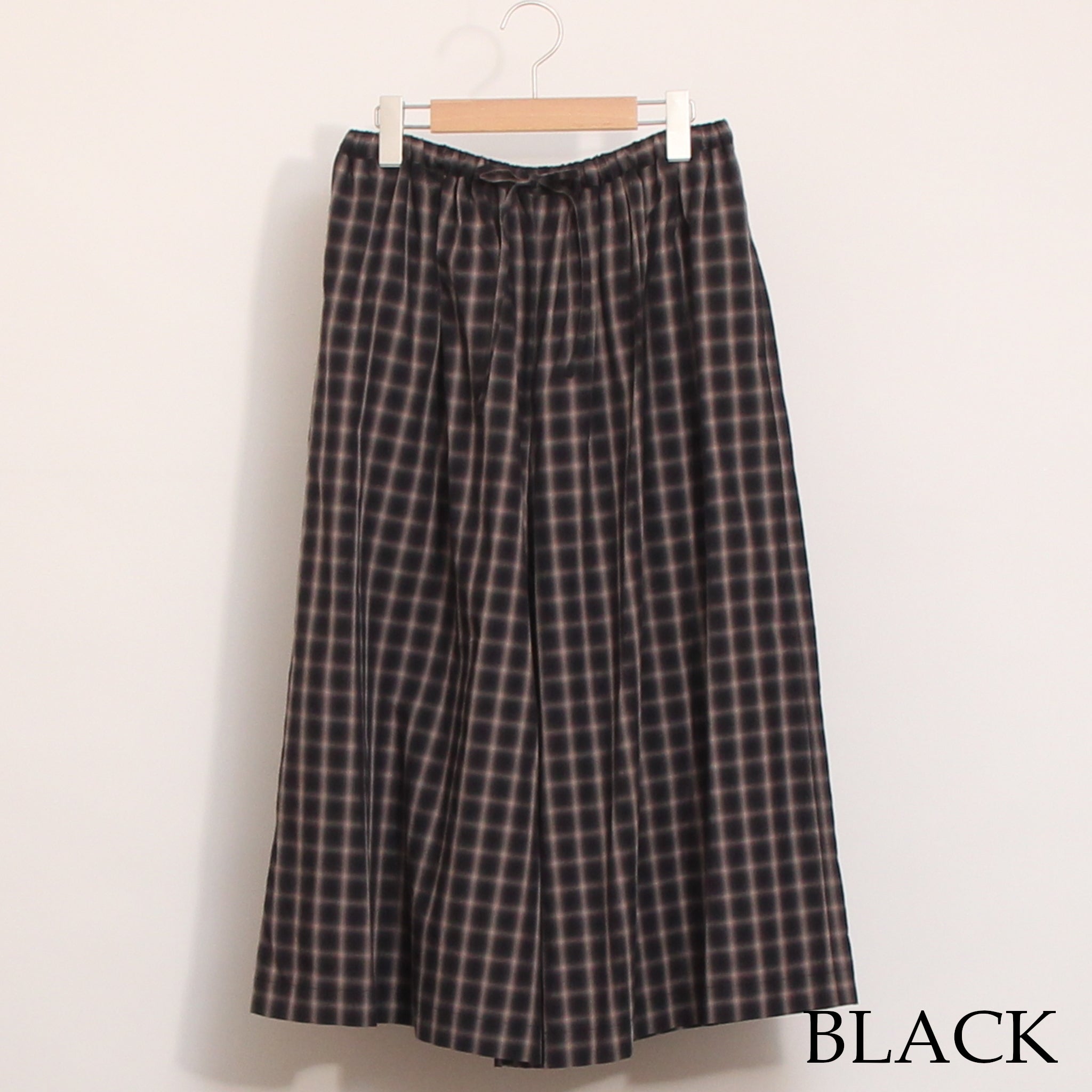 【30%OFF】【BLACKのみ ラスト1点・本店限定商品】Vent’ douestチェックイージーキュロット