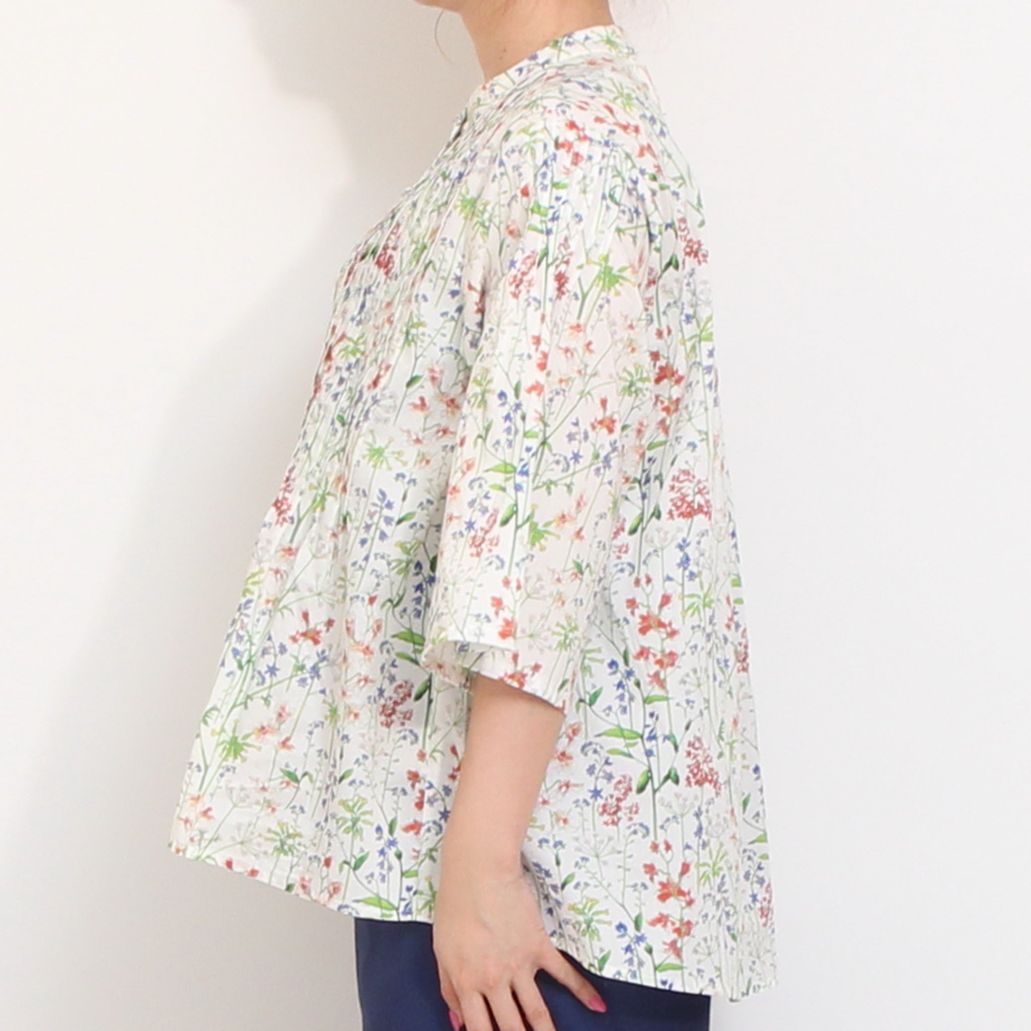 【期間限定15%OFF】【REDのみ ラスト1点・本店限定商品】sosotto LIBERTY細ピンタックシャツ