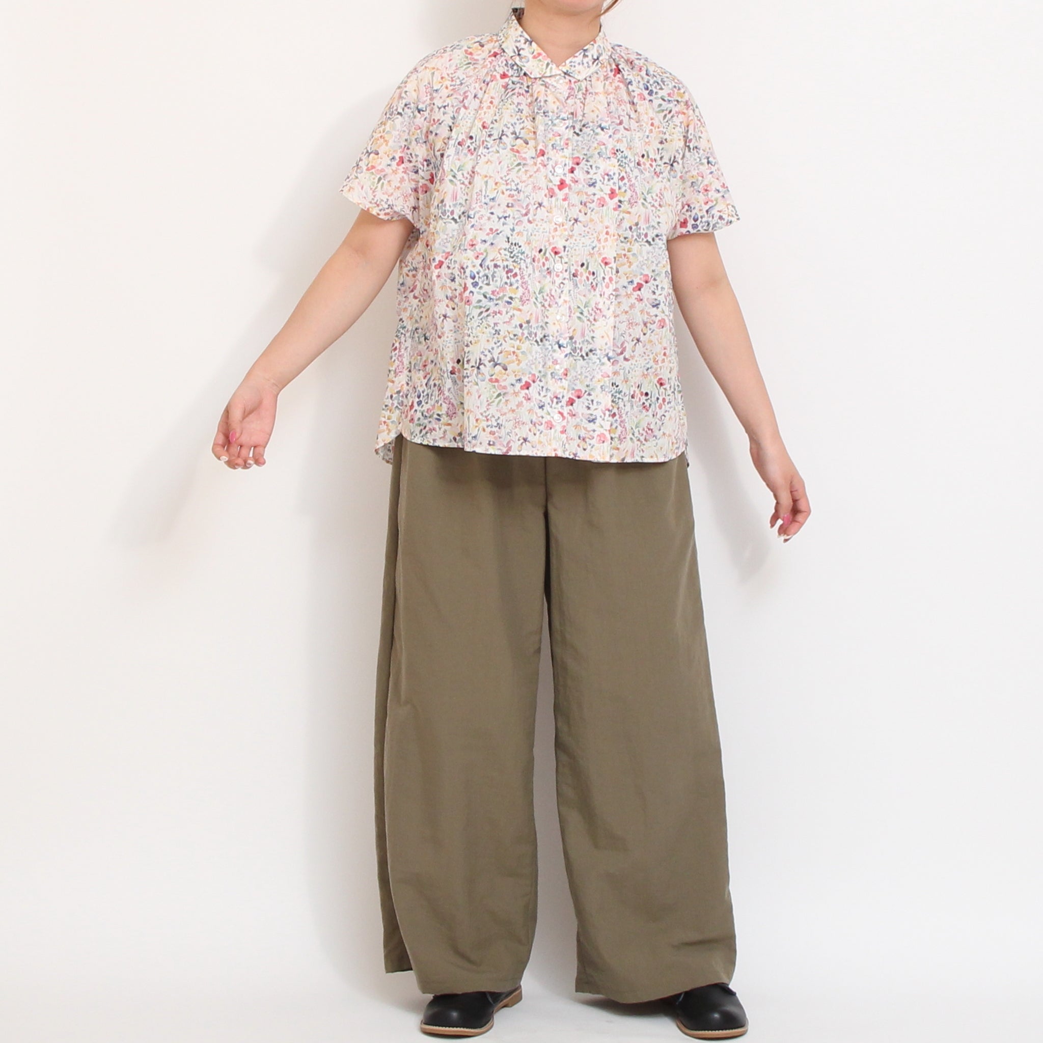 リバティワイドカラーふんわりシャツ2605