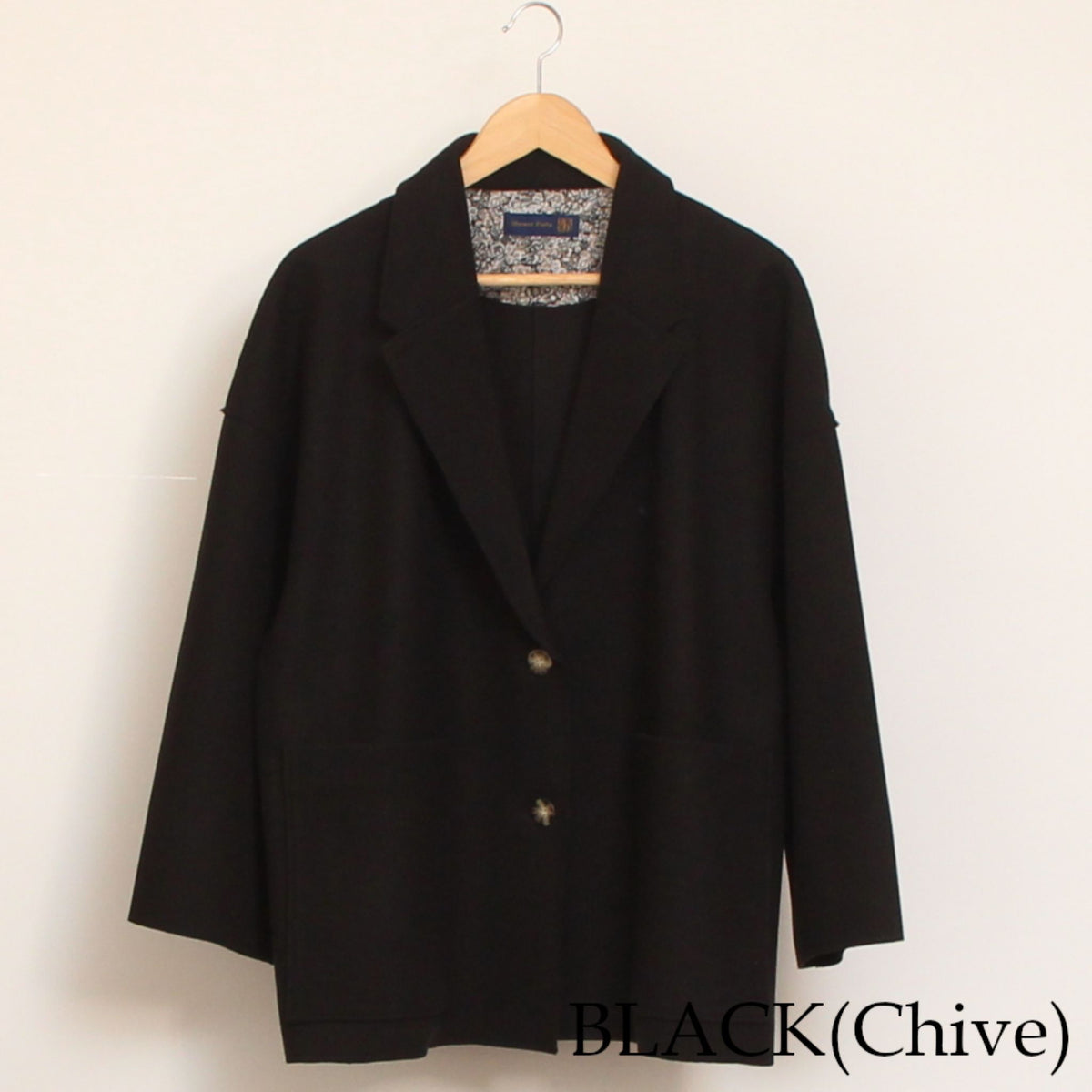 【70%OFF】【BLACKのみ ラスト1点】リバティ使いウールライクジャケット(2509)