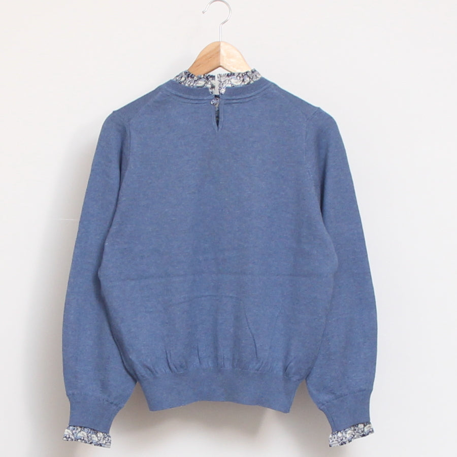 【30%OFF】【ラスト1点ずつ】sosotto LIBERTYフリルニットプルオーバー
