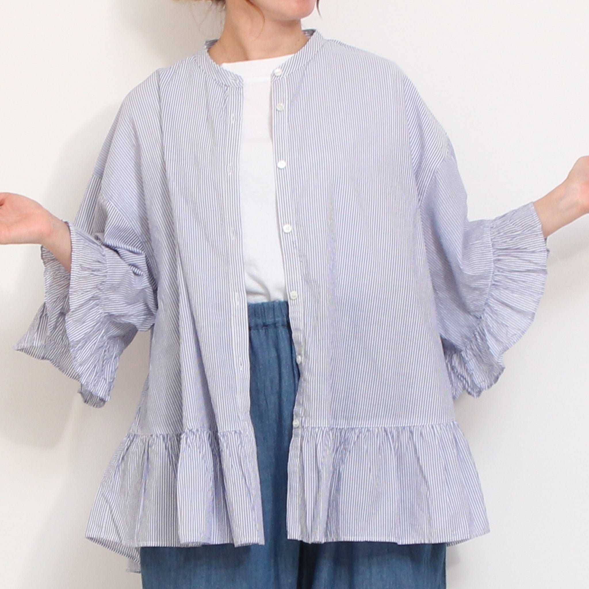 【YELLOWのみ 残り僅か】【本店限定商品】ista-ireフリルチュニック