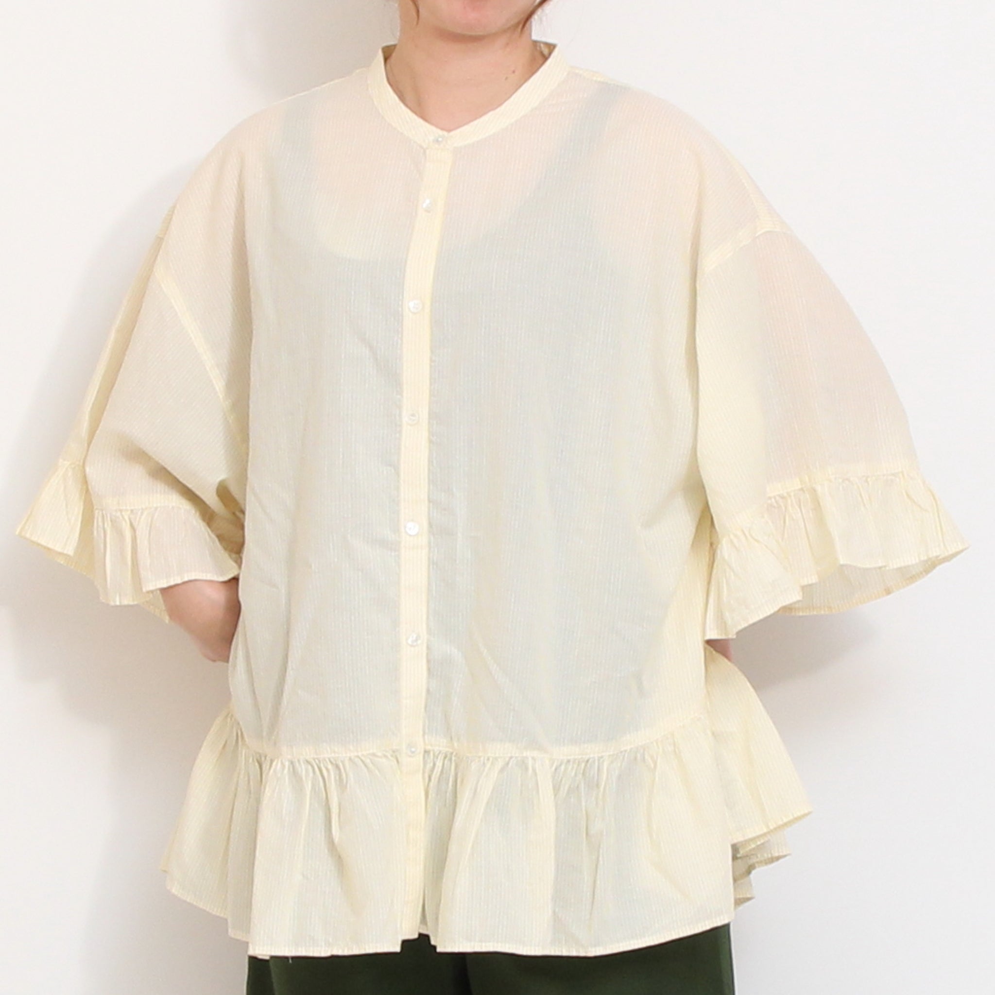 【YELLOWのみ 残り僅か】【本店限定商品】ista-ireフリルチュニック