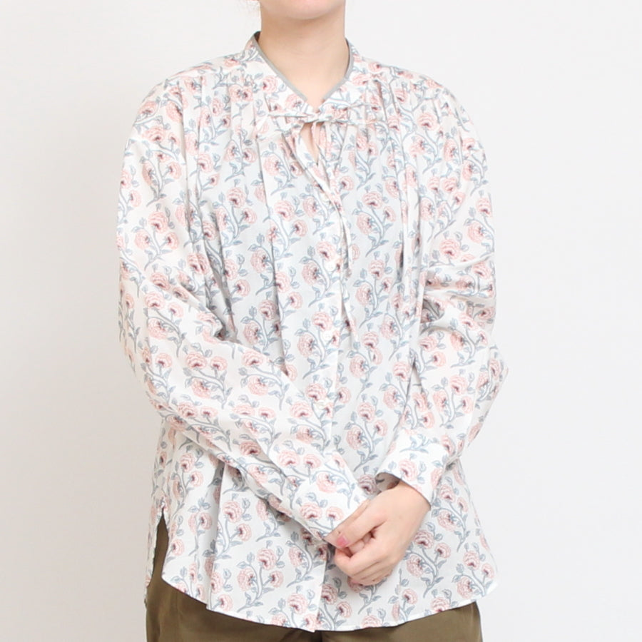 【20%OFF】【ORANGEのみ ラスト1点】リバティリボンギャザーシャツ(2509)