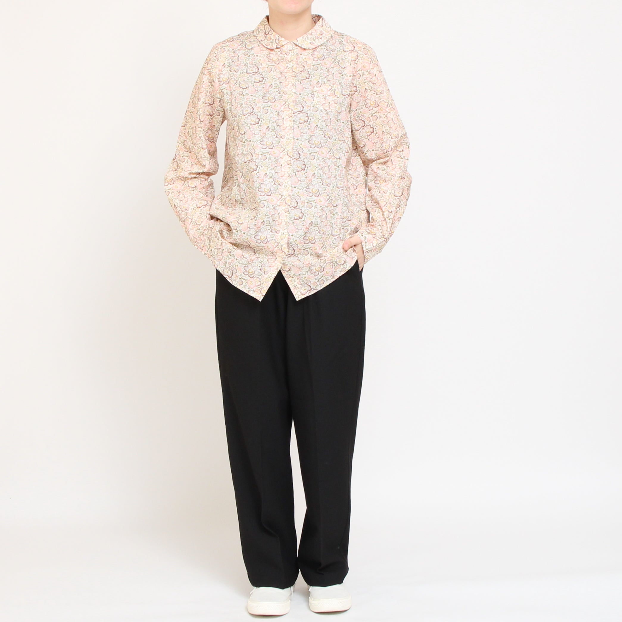 【20%OFF】【BEIGEのみ ラスト1点】リバティフラットカラーボックスシャツ(2509)