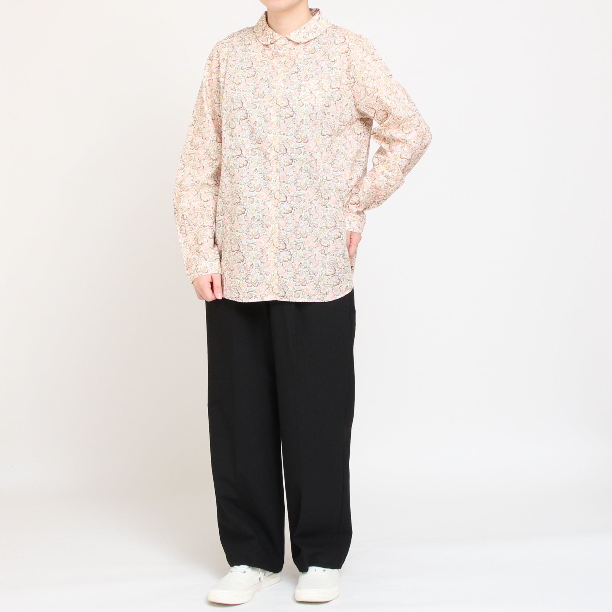 【20%OFF】【BEIGEのみ ラスト1点】リバティフラットカラーボックスシャツ(2509)