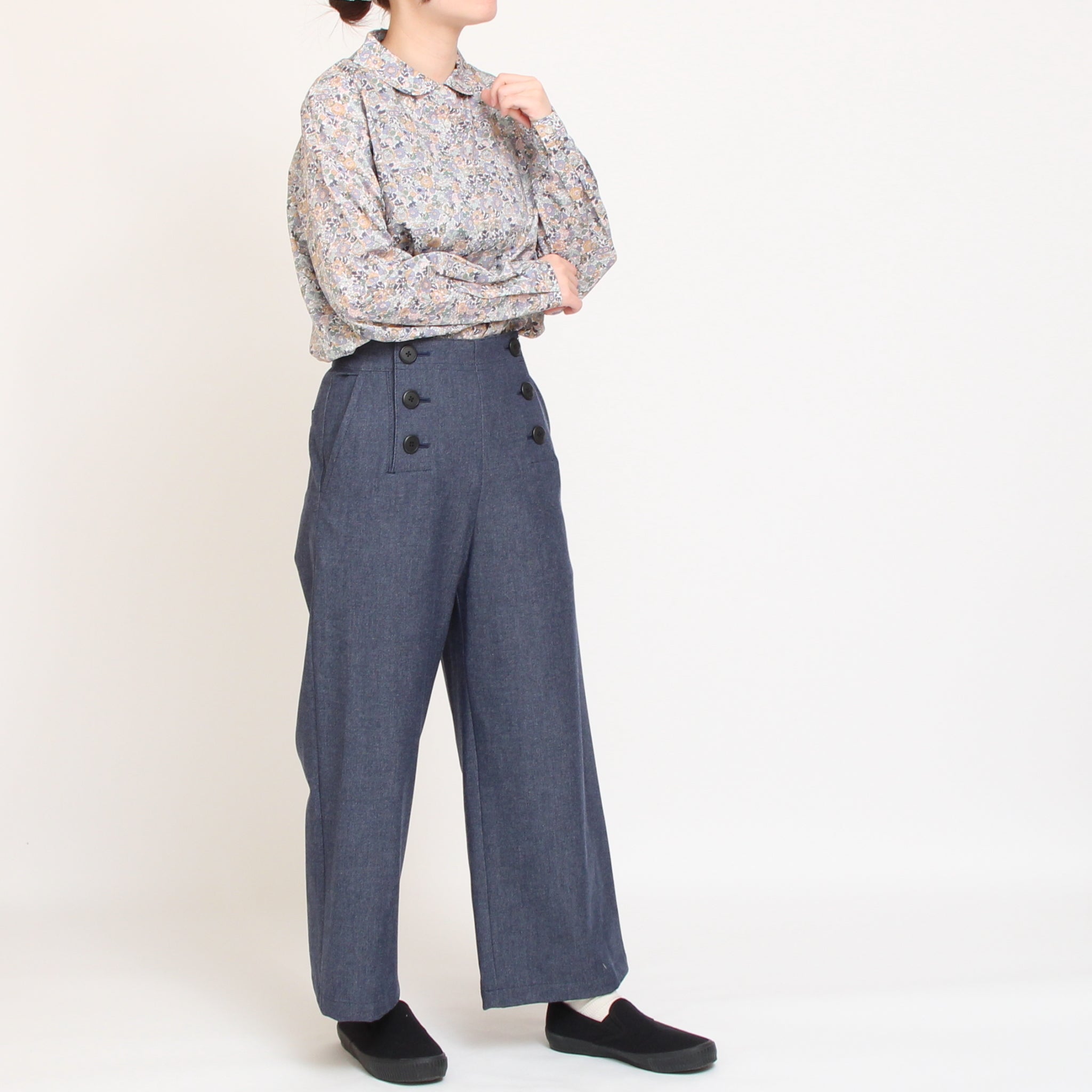 【20%OFF】【BEIGEのみ ラスト1点】リバティフラットカラーボックスシャツ(2509)