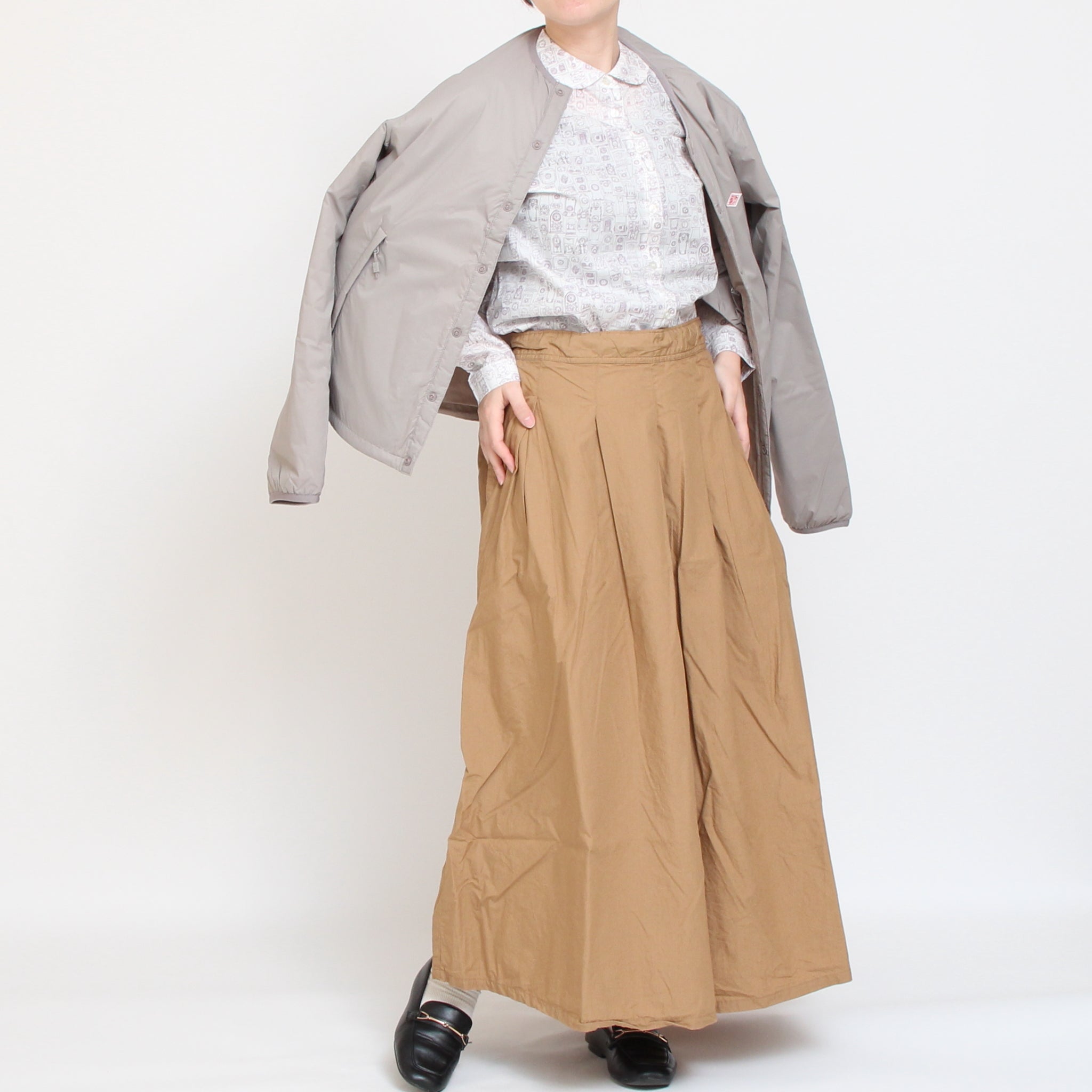 【20%OFF】【BEIGEのみ ラスト1点】リバティフラットカラーボックスシャツ(2509)