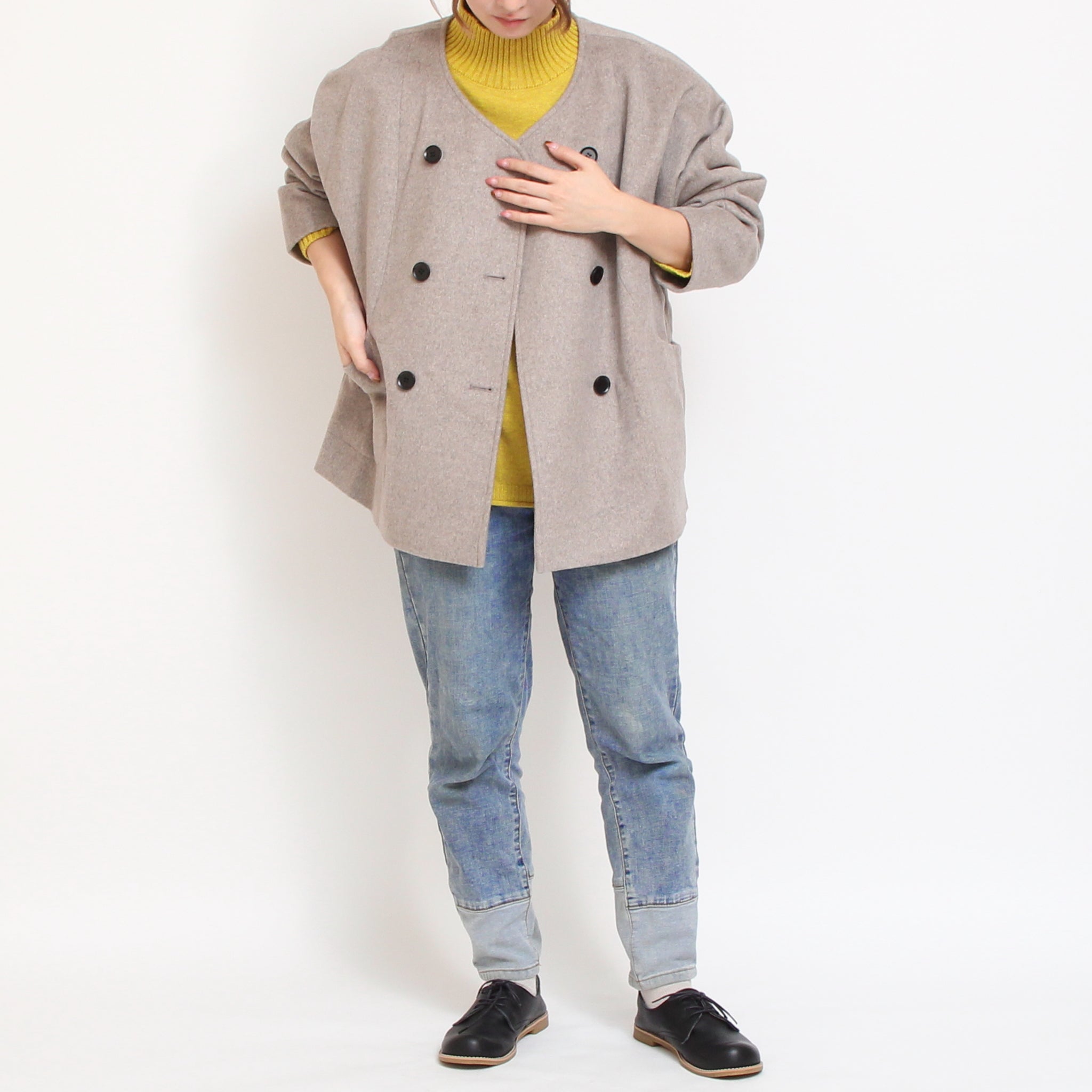 【再値下げ・40%OFF】【MOCHAラスト1点】Vent d'ouestライトシャギーメルトンジャケット2510