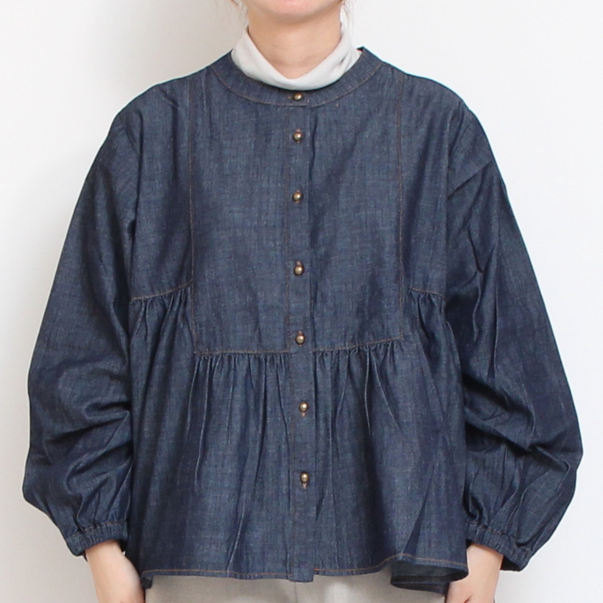 sosottoデニム切替ブラウス