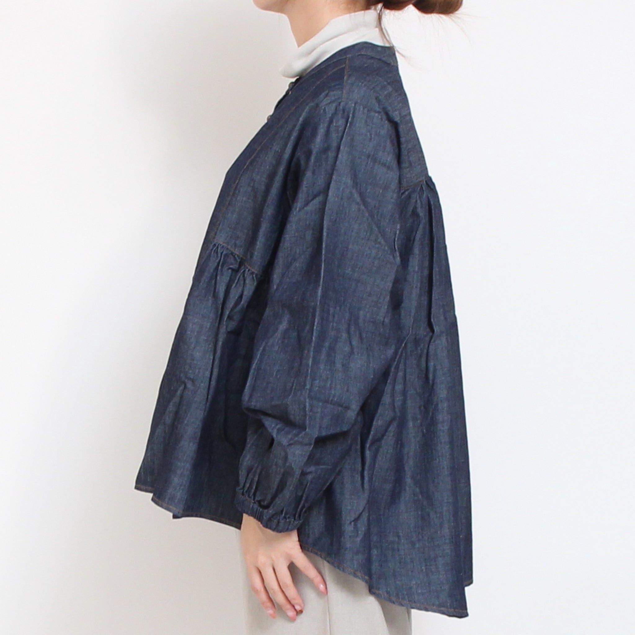 sosottoデニム切替ブラウス