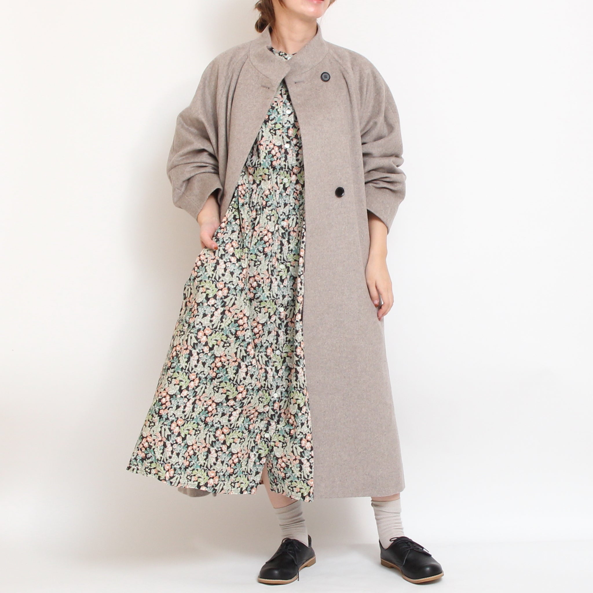 【20%OFF】【GREEN残り僅か】リバティヨーク切替ギャザーワンピース(2510)