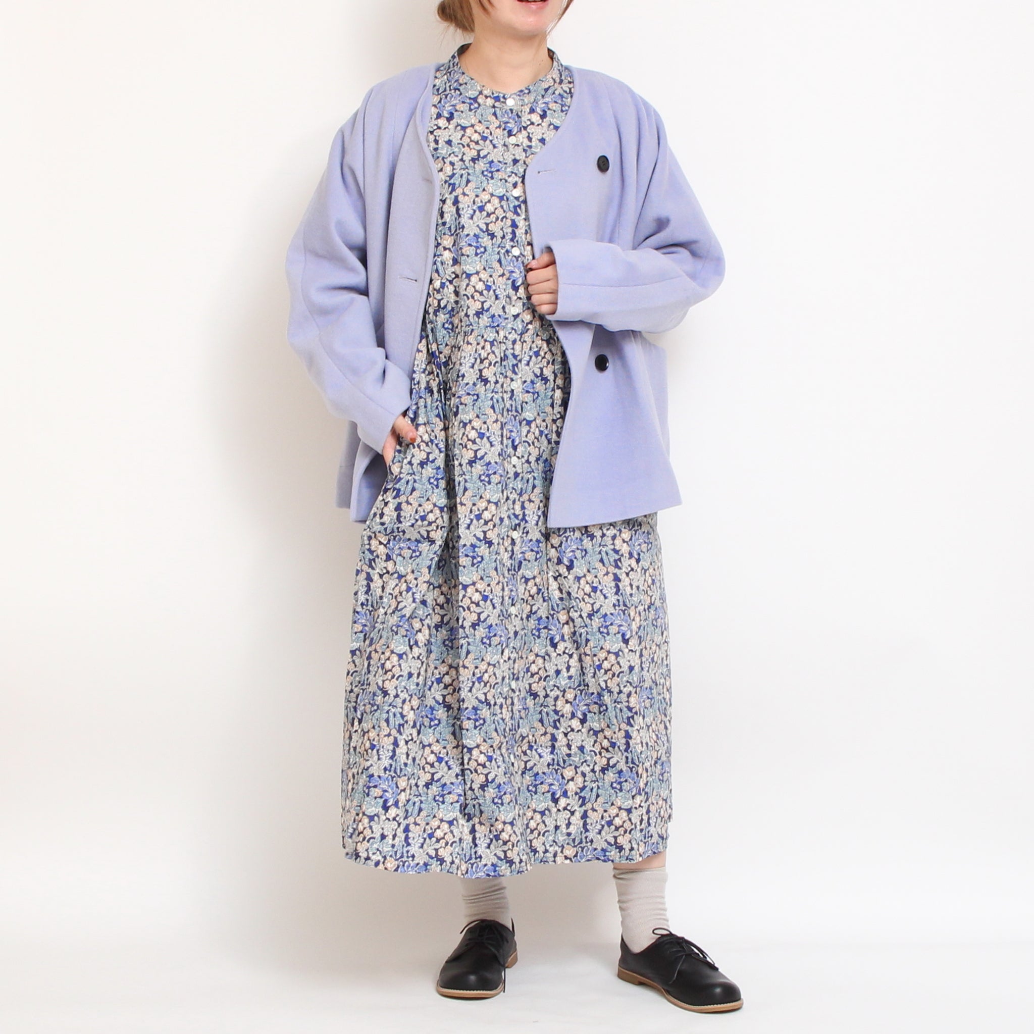 【20%OFF】【GREEN残り僅か】リバティヨーク切替ギャザーワンピース(2510)