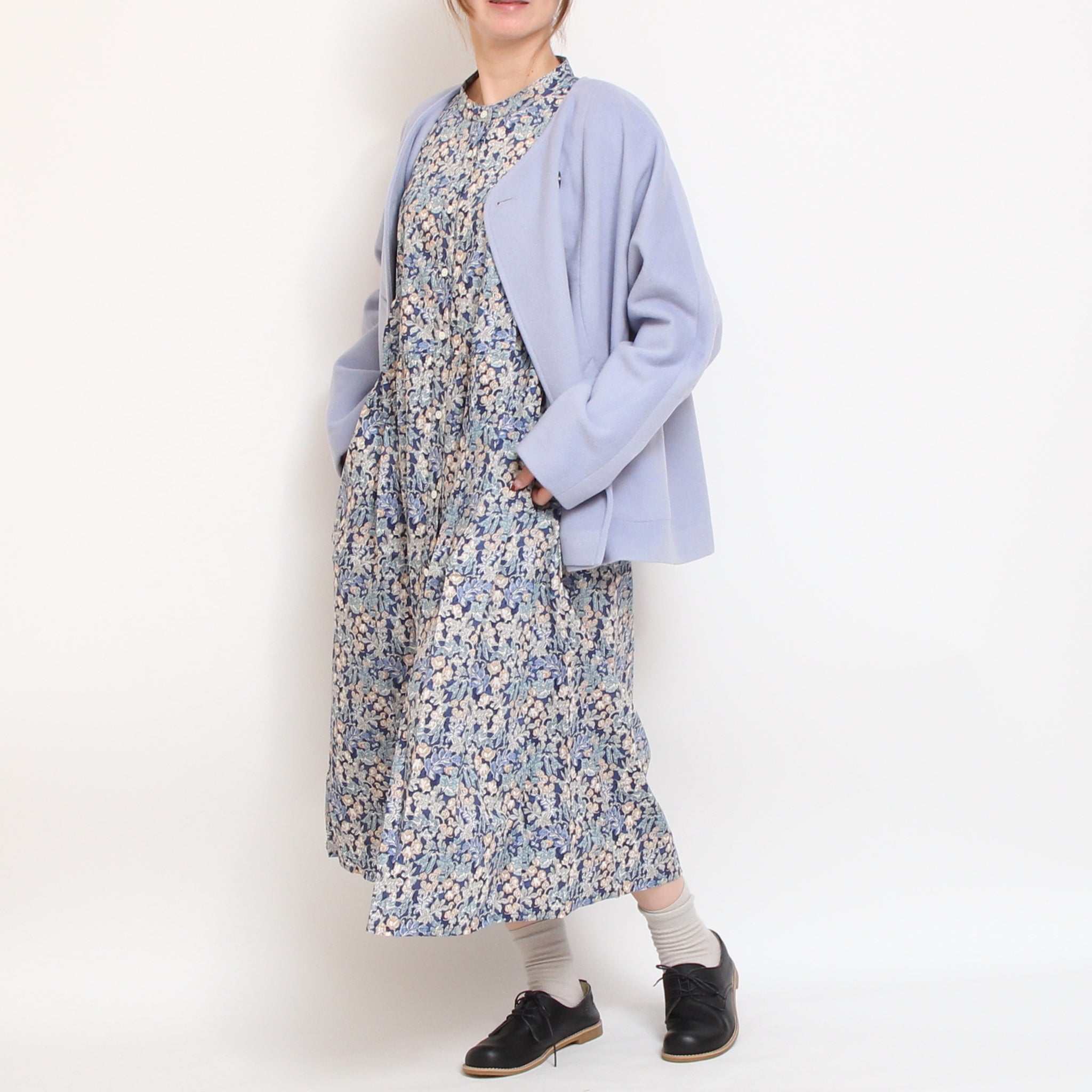 【20%OFF】【GREEN残り僅か】リバティヨーク切替ギャザーワンピース(2510)