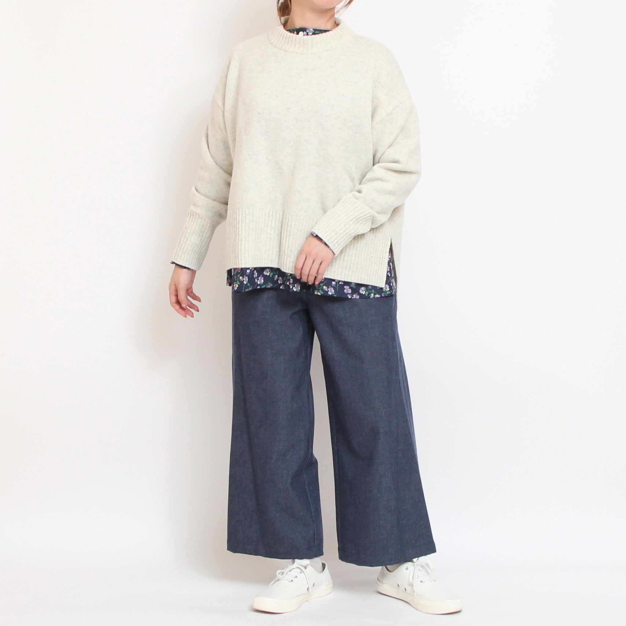 【NAVYラスト1点】リバティ2WAYスタンドブラウス(2510)