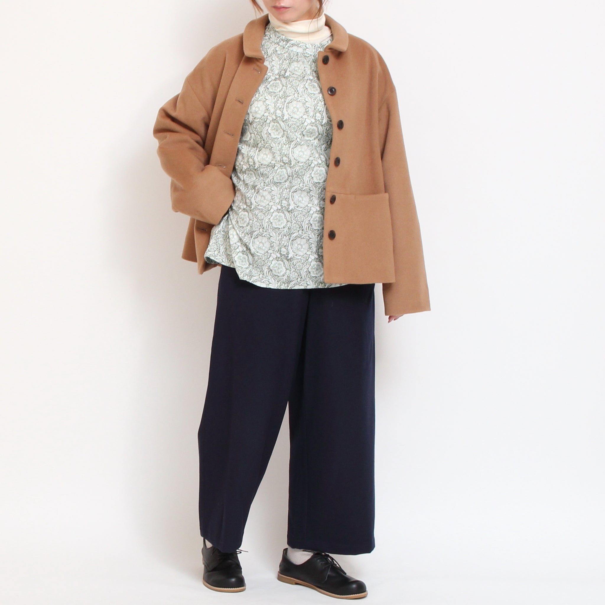 【NAVYラスト1点】リバティ2WAYスタンドブラウス(2510)