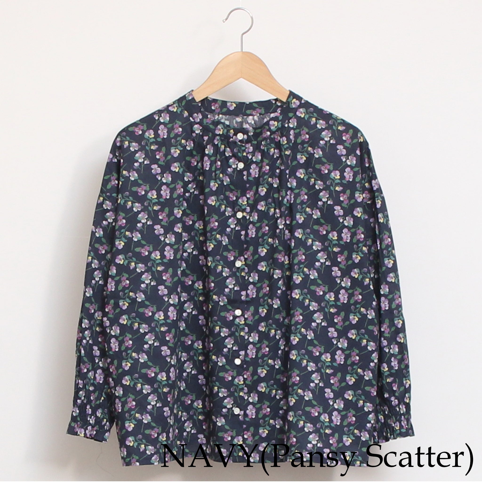 【NAVYラスト1点】リバティ2WAYスタンドブラウス(2510)