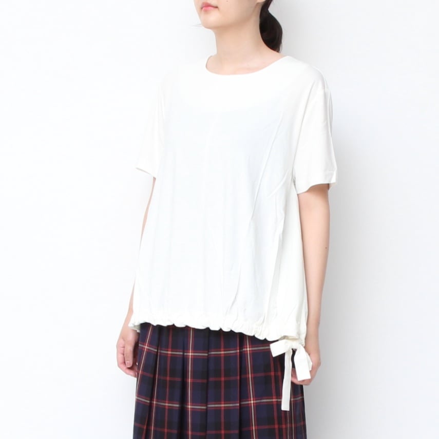 【WHITEのみラスト1点】Kelenワイド裾ギャザープルオーバー