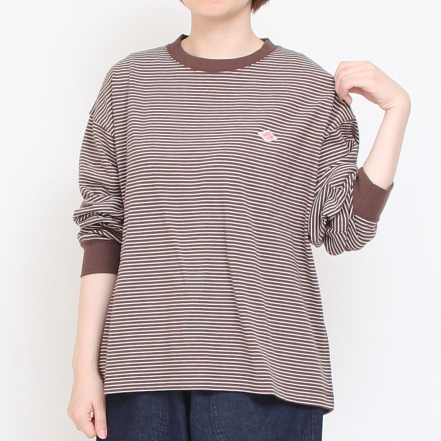 【IVORYラスト1点】DANTONボーダークルーネック長袖Tシャツ24