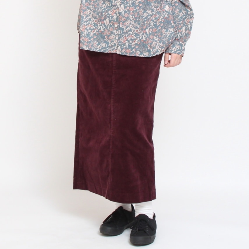 【30%OFF】【IVORY・WINEのみ ラスト1点ずつ】D.M.Gコーデュロイタイトスカート