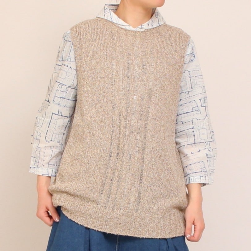 【30％OFF】OTA KNITコットンリネンシルクネップベスト