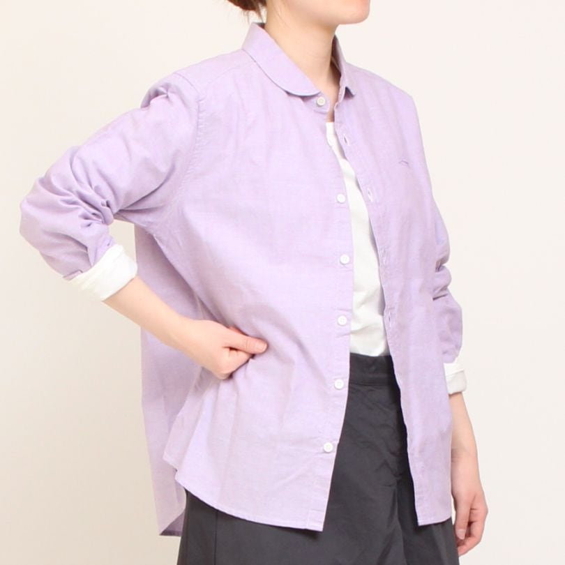 【30％OFF】【PURPLE・GRAYのみ ラスト１点ずつ】to touchオックス刺繍シャツ