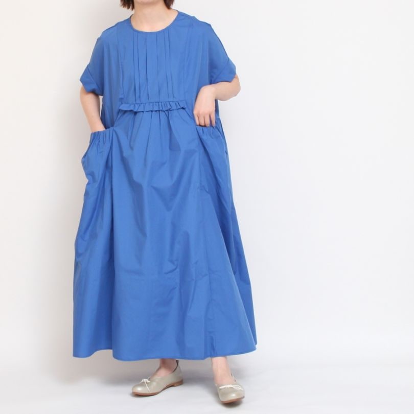 【再値下げ】【BLUEのみラスト１点】Kelen フロントタックデザインワンピース