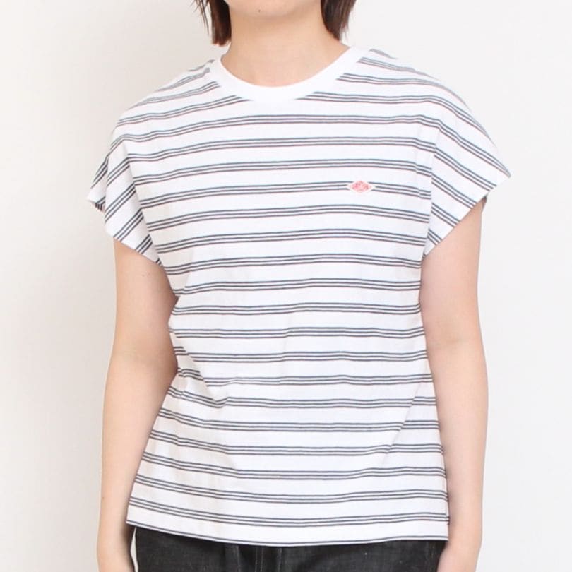 【20%OFF】【NAVYのみ ラスト１点】DANTONボーダーフレンチスリーブTシャツ