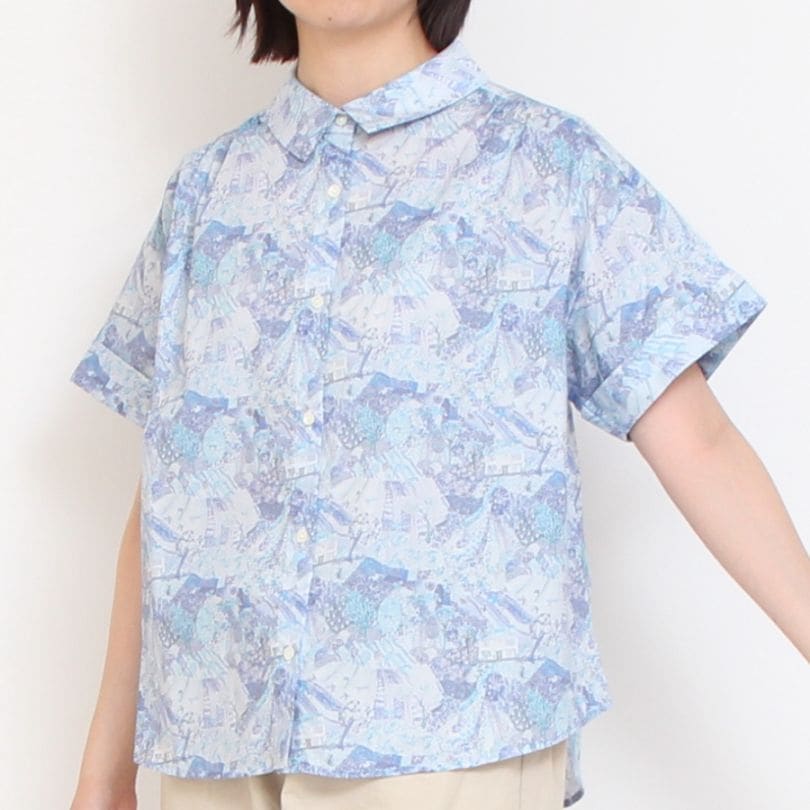【30％OFF】【SAXのみ ラスト1点】LIBERTYロールアップ半袖シャツ(2506)
