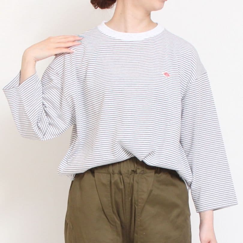 【GRAYのみ ラスト1点】DANTONクルーネック7分袖Tシャツ