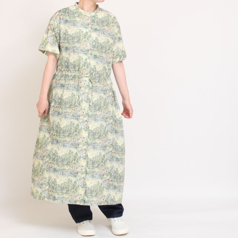 【GREEN再入荷】リバティ半袖ドロストワンピース(2508)