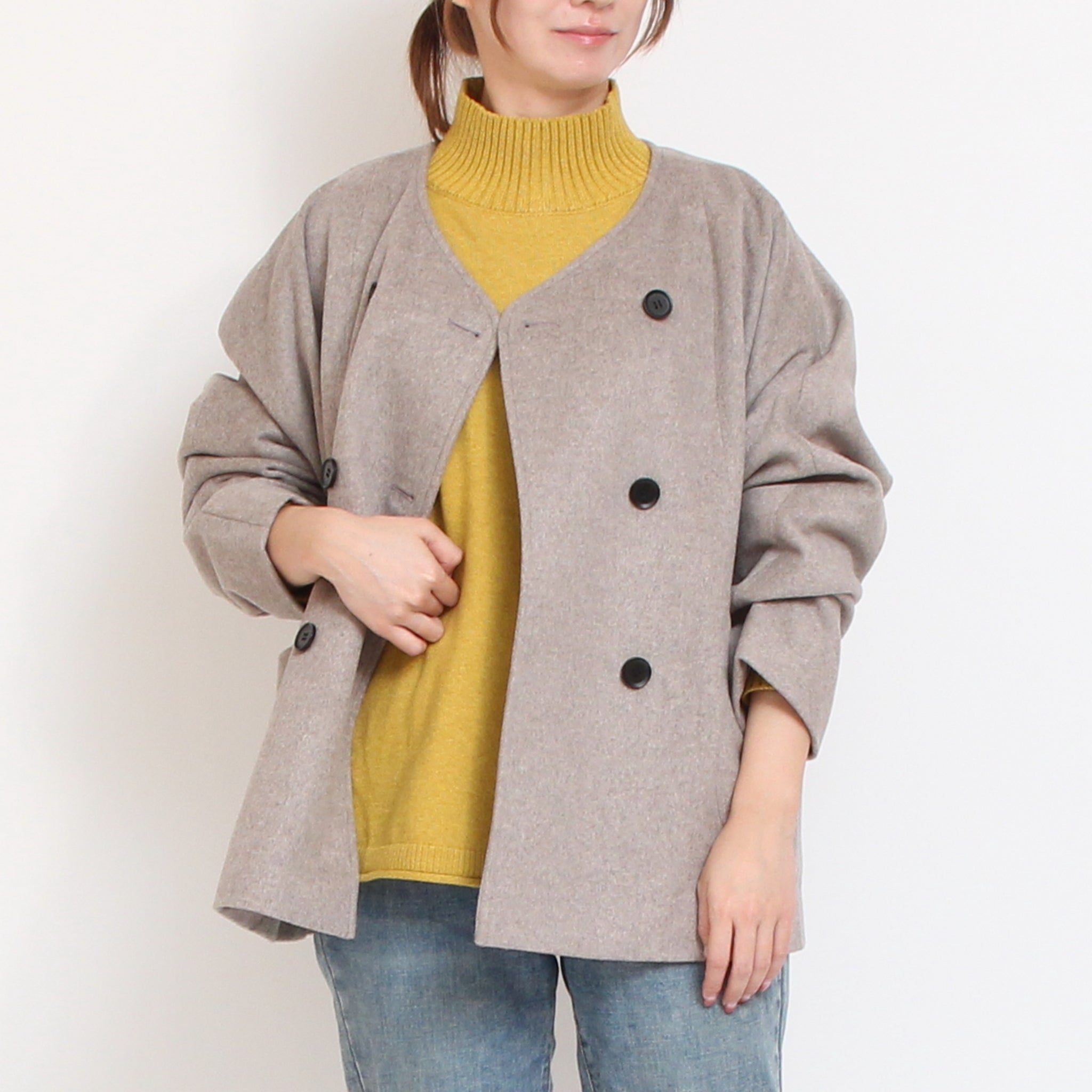 【WINE・NAVY残り僅か】 mao madeソフトコットンハイネックプルオーバー2510