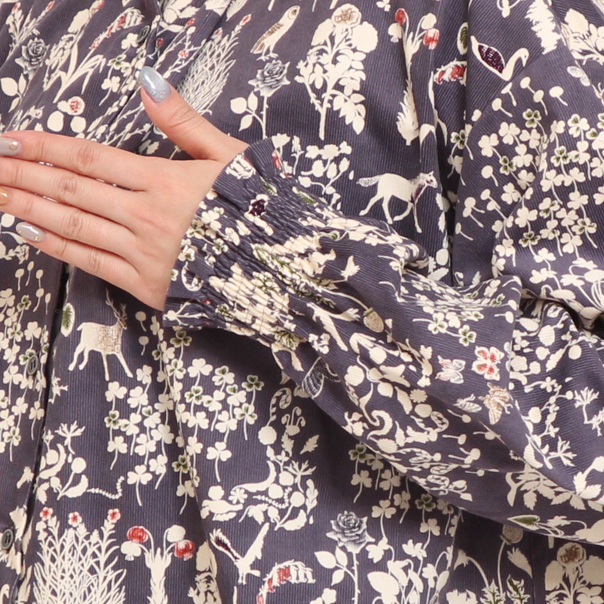 コーデュロイLIBERTY袖シャーリングチュニック2511