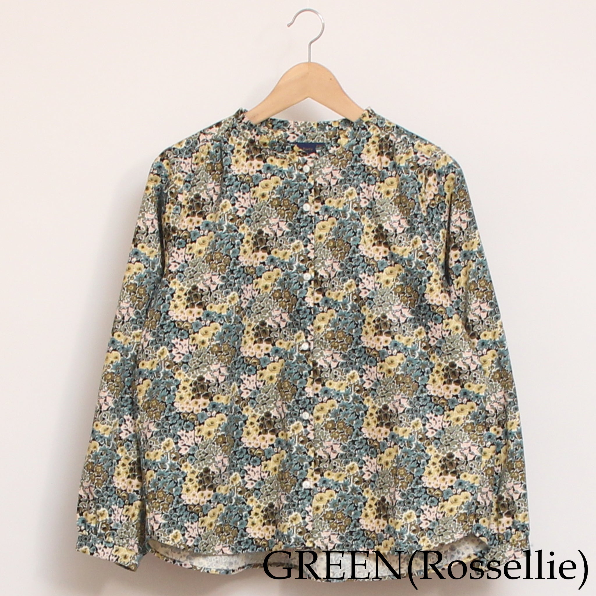 【NAVY・GREENのみ ラスト1点ずつ】コーデュロイLIBERTYフリルネックスタンダードシャツ2511