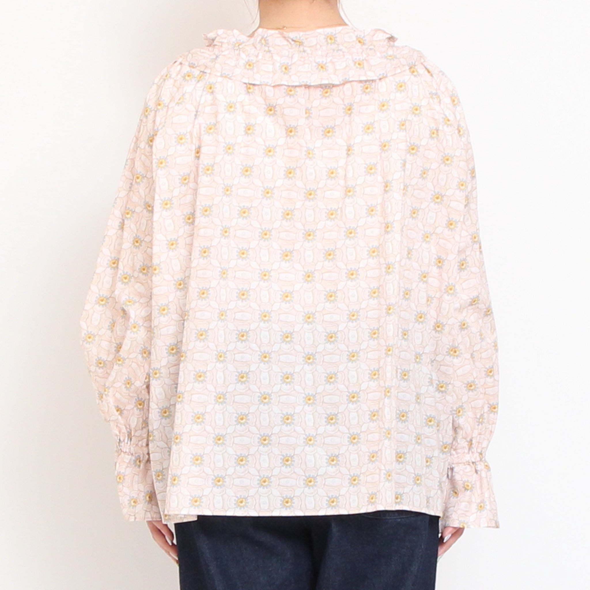 【本店限定商品】 LIBERTYギャザーフリルカラーブラウス