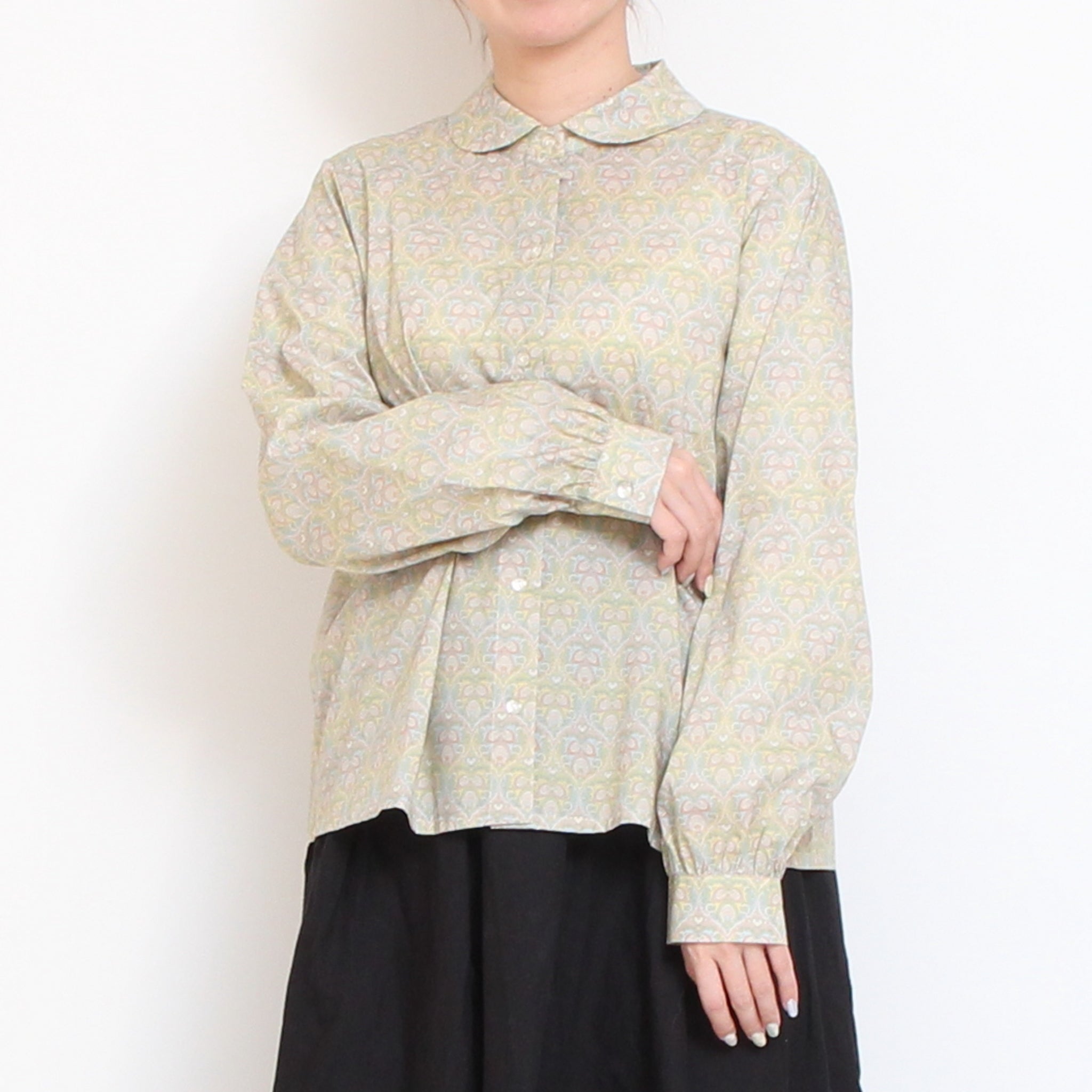 【YELLOWのみ ラスト1点】【本店限定商品】LIBERTYラウンドカラーショートシャツ