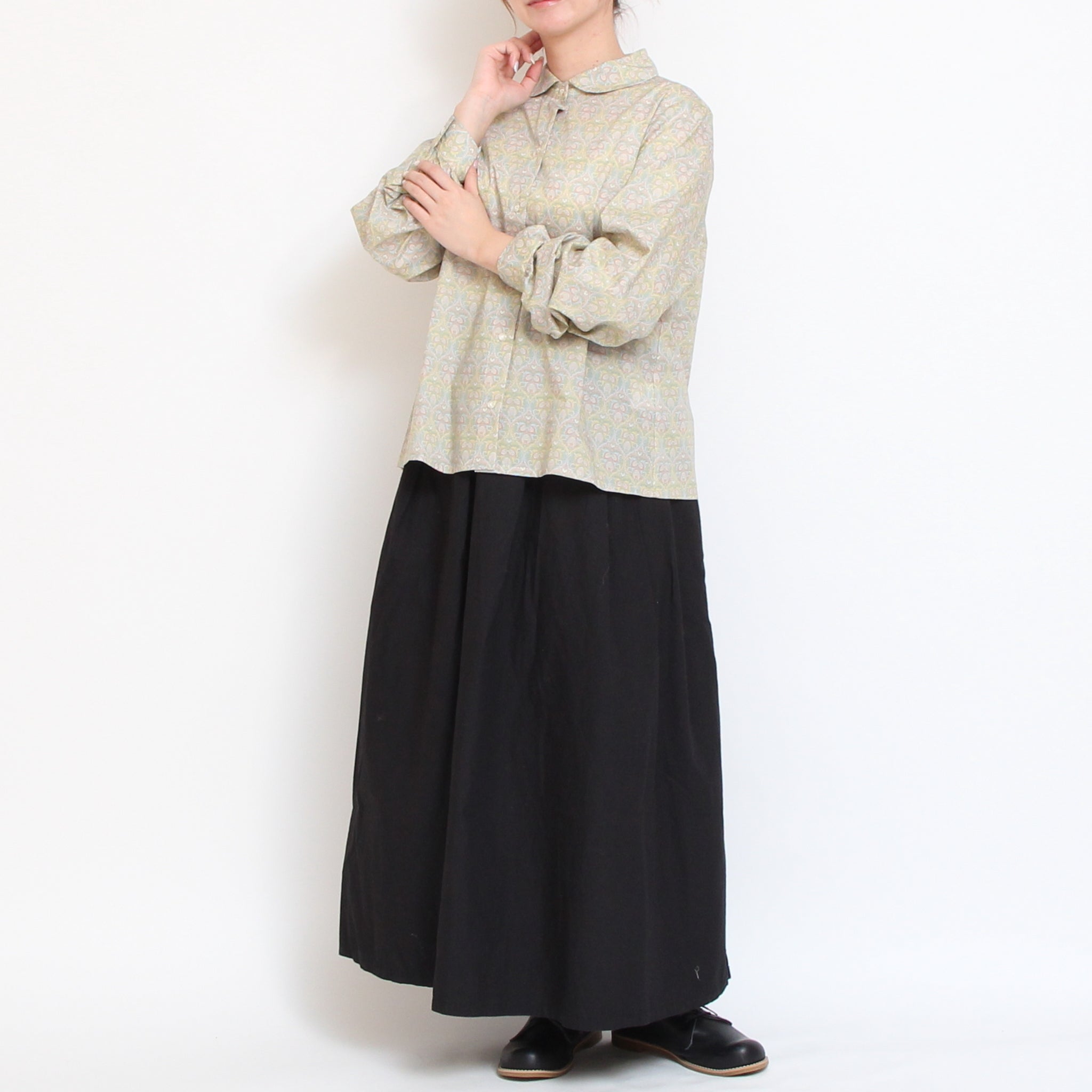 【YELLOWのみ ラスト1点】【本店限定商品】LIBERTYラウンドカラーショートシャツ