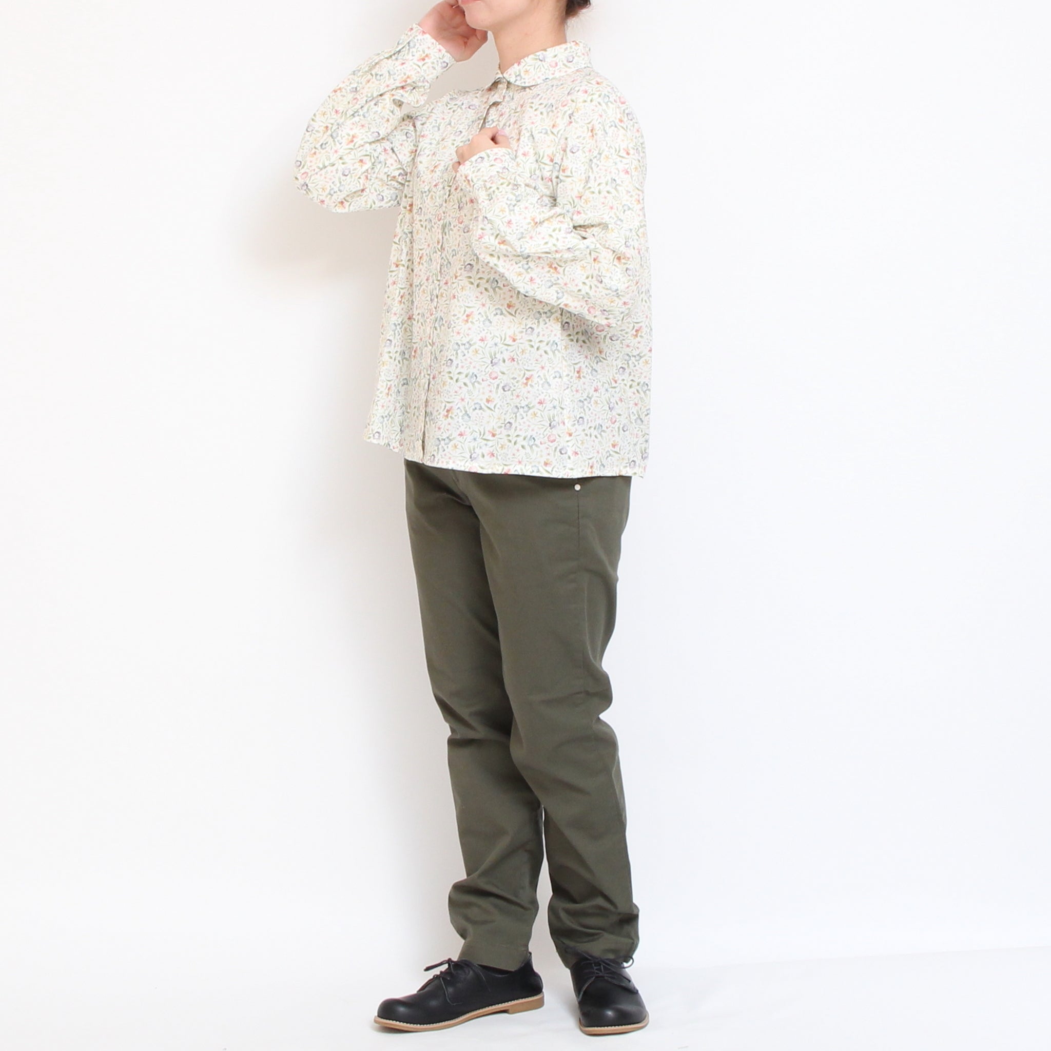 【YELLOWのみ ラスト1点】【本店限定商品】LIBERTYラウンドカラーショートシャツ