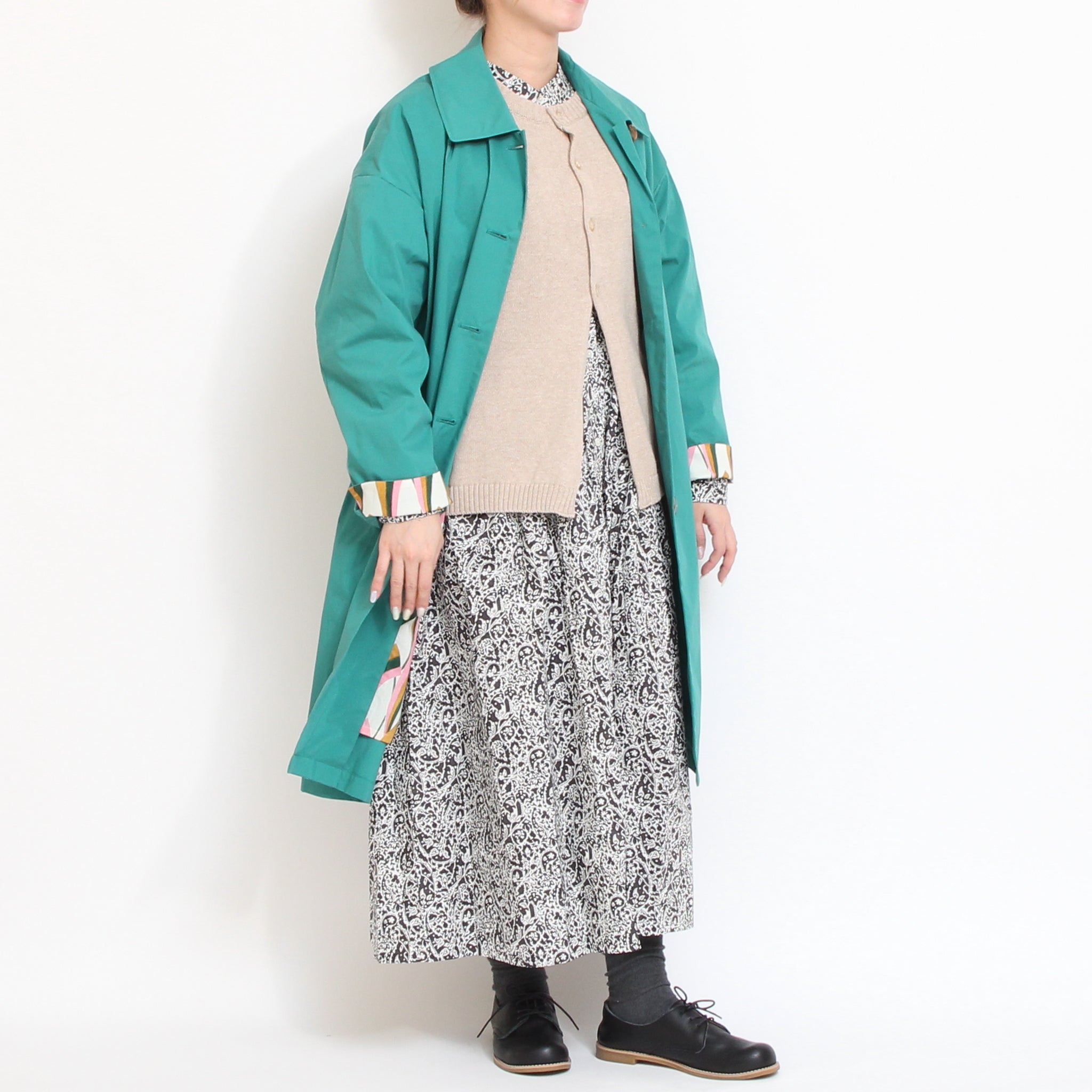 【30%OFF】【NAVYラスト１点】リバティウェーブタックワンピース(2601)