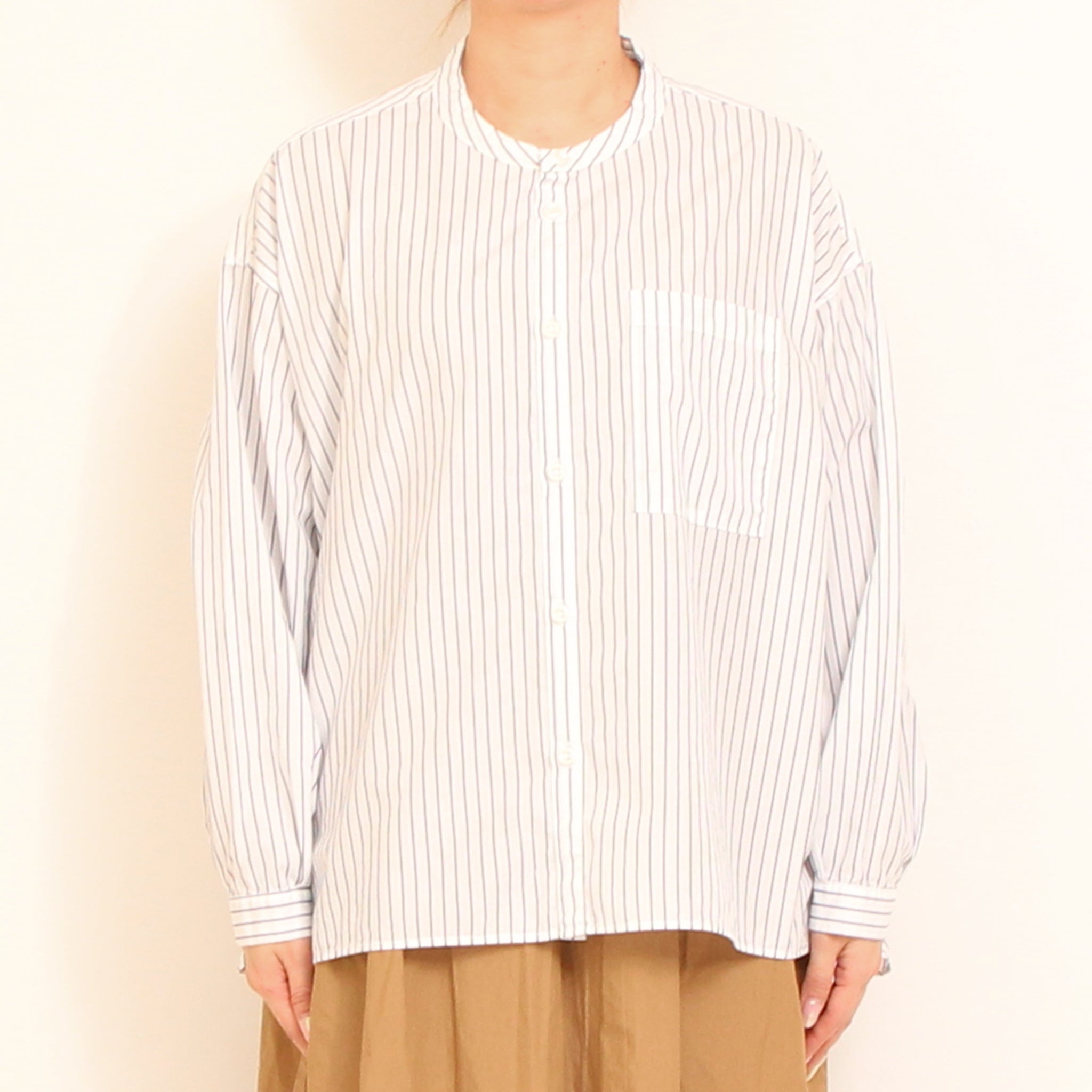 D.M.GストライプBIGポケットワイドシャツ2601