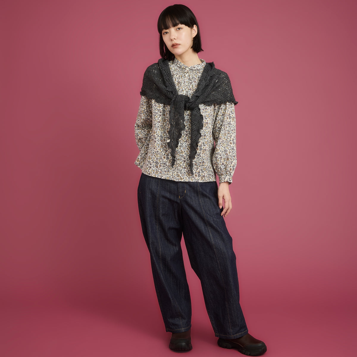 【SAX残り僅か】コーデュロイLIBERTYチビ衿シャーリングシャツ2610