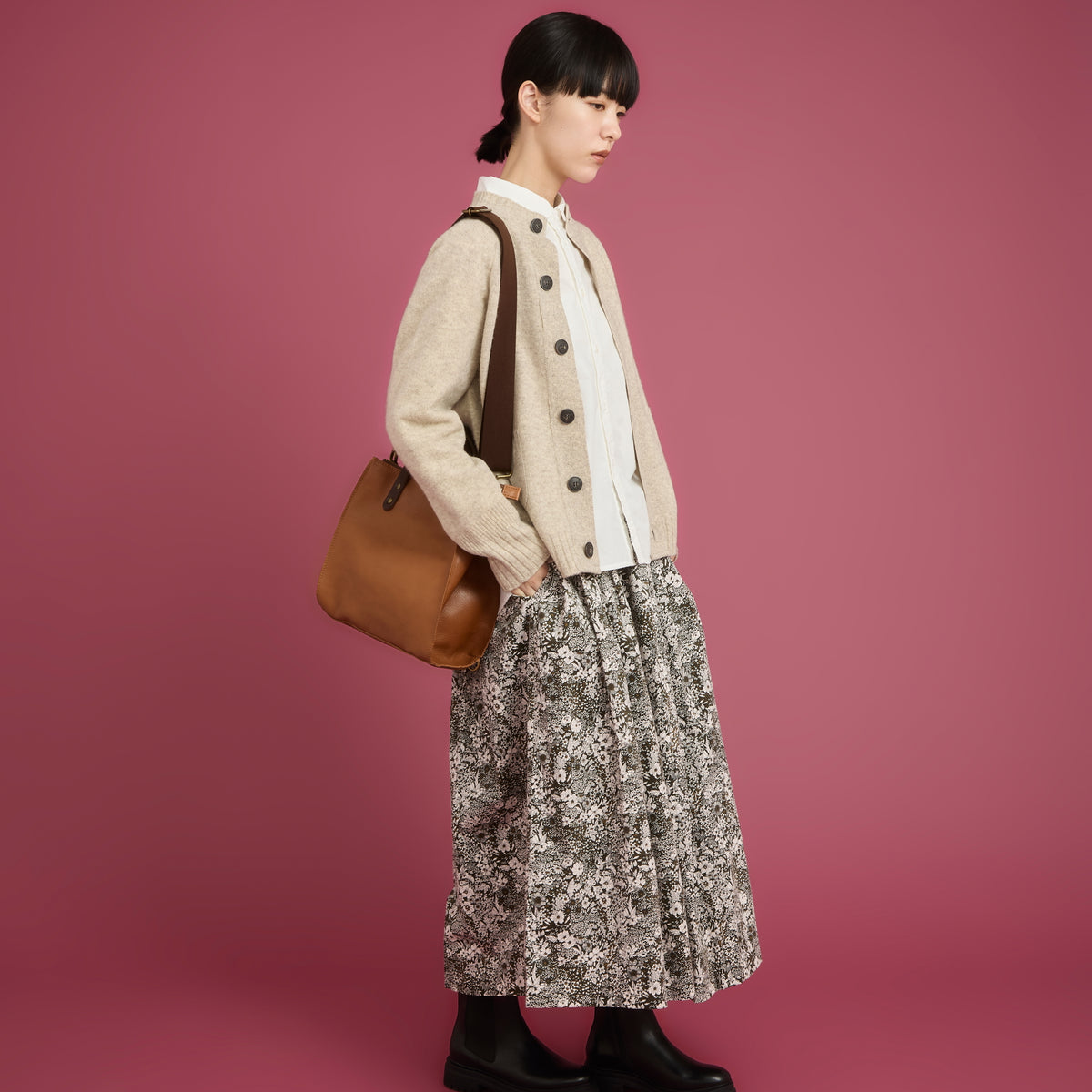 OTA KNIT ソフトウールハイネックカーディガン