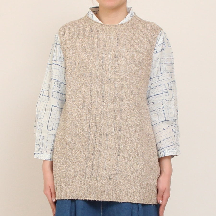 【30％OFF】OTA KNITコットンリネンシルクネップベスト