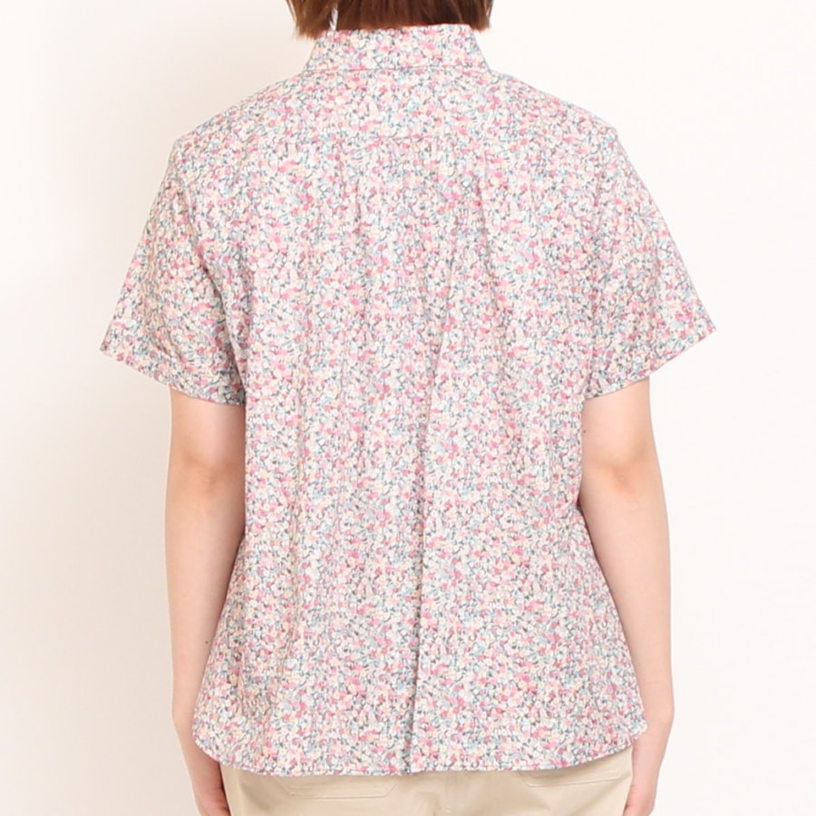【20％OFF】【WHITEのみ ラスト1点】HOKKOH LIBERTY 比翼ギャザーシャツ(2506)