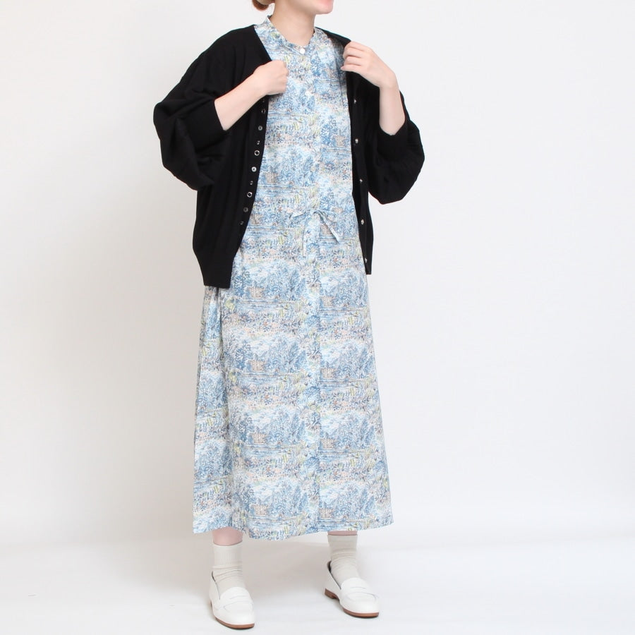 【期間限定20％OFF】【BLUEラスト1点・本店限定商品】リバティ半袖ドロストワンピース(2508)