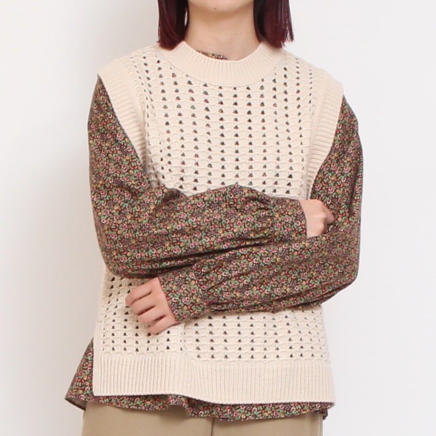 【再値下げ・40%OFF】【WINEのみ ラスト1点】エアリーコットLIBERTYスタンドカラーシャツ(2311)