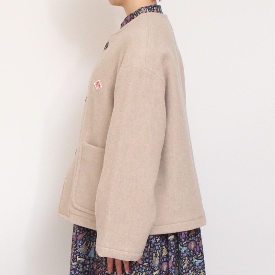 【BEIGE・MOCHAラスト１点ずつ】DANTONウールライトパイル ノーカラージャケット24