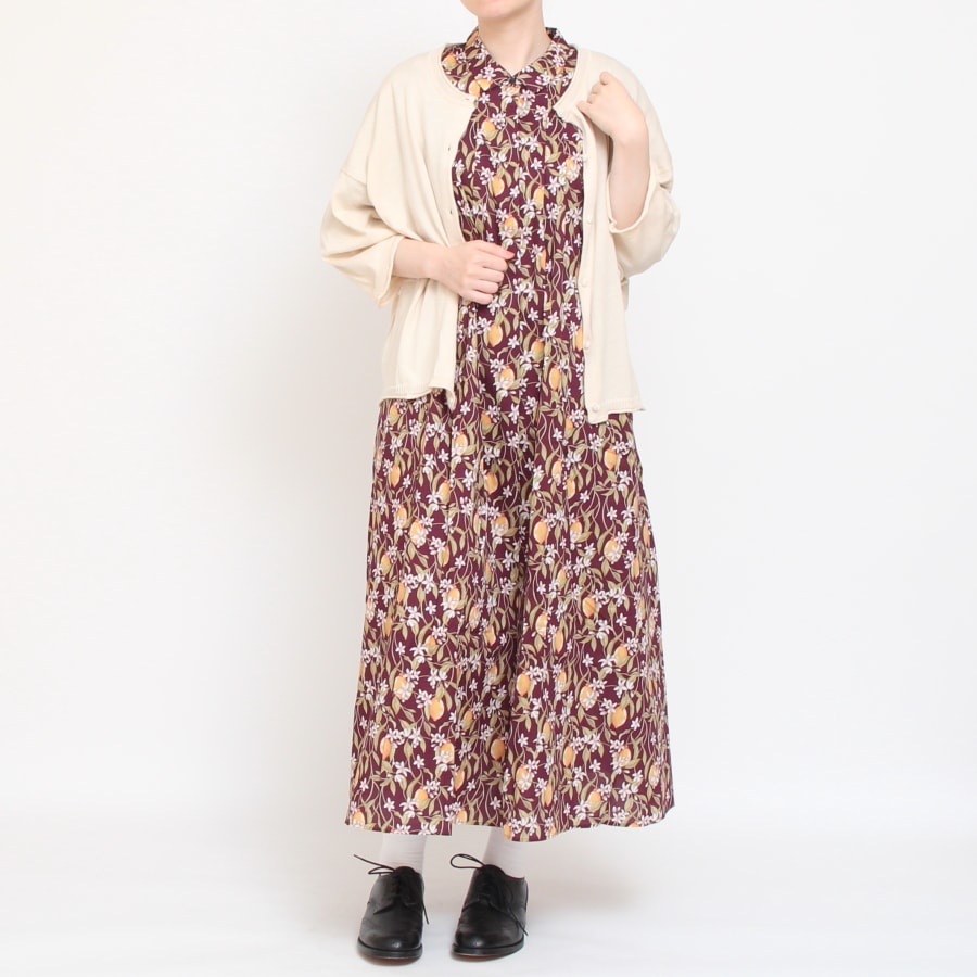 【IVORY WINEのみ　残り僅か】mao madeピマコットン7分袖カーディガン(2407)