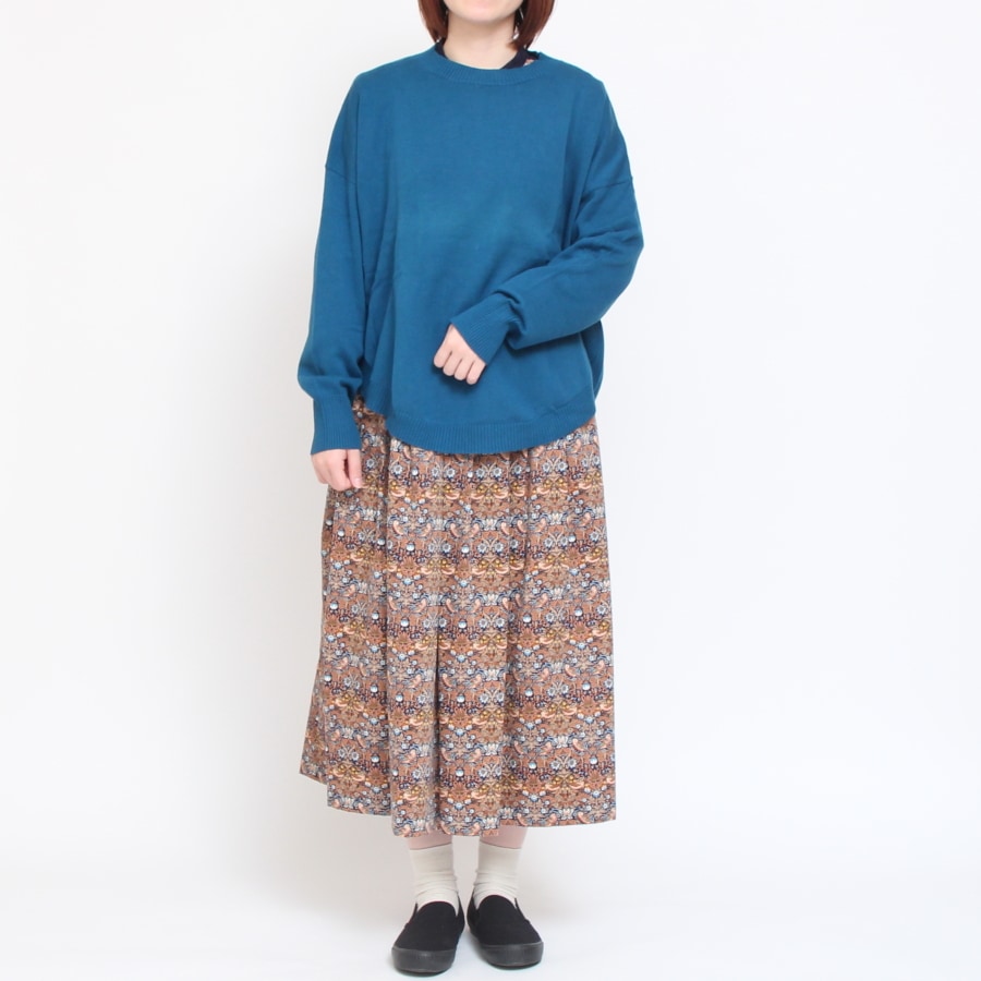 【CAMELのみ】コーデュロイLIBERTY切替キーネックワンピース2411